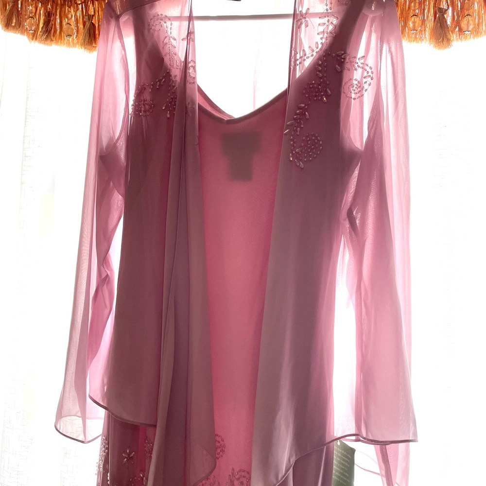 Evening dress with matching coverup.